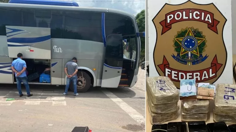 PF flagra ônibus transportando imigrantes ilegais e drogas em Corumbá