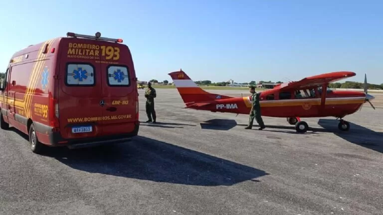Bombeiros socorrem trabalhador rural que sofreu acidente de trabalho no Pantanal