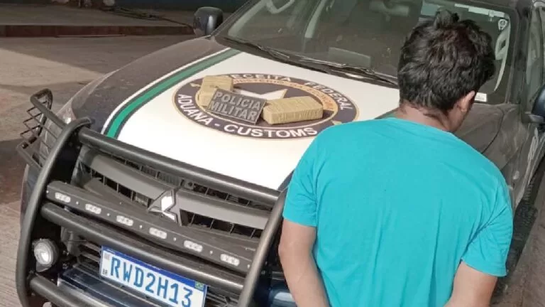 Receita Federal e PM apreendem boliviano com 2kg de cocaína na fronteira em Corumbá