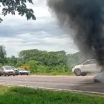 Manifestantes montam novo bloqueio na BR-262 em Anastácio