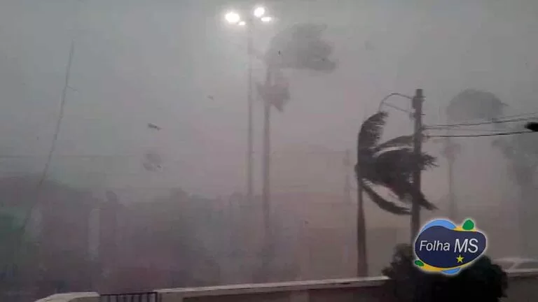 alerta de tempestades e chuva forte intensas em Mato Grosso do Sul