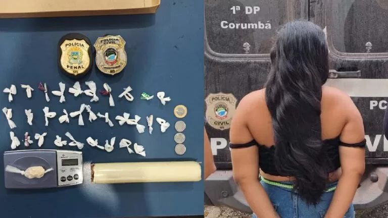 Polícias Penal e Civil prendem mulher por tráfico de drogas na parte alta de Corumbá