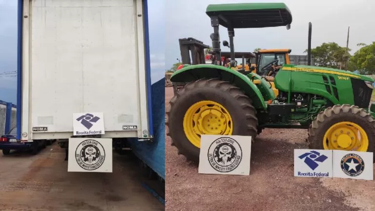 Receita e Polícia Civil recuperam trator furtado no interior de São Paulo
