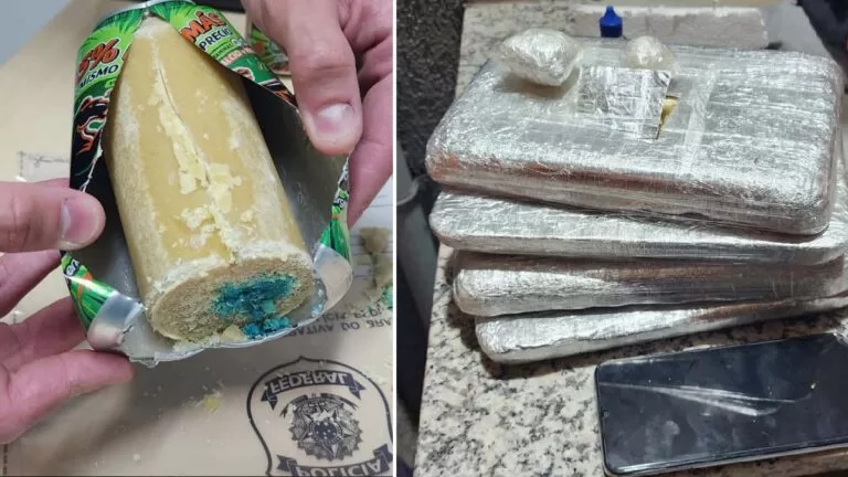 Bolivianos são flagrados pela Receita Federal com droga escondida em latas de energético