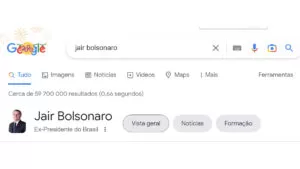 Leia mais sobre o artigo Google atualiza cargo de Jair Bolsonaro para ‘ex-presidente do Brasil’