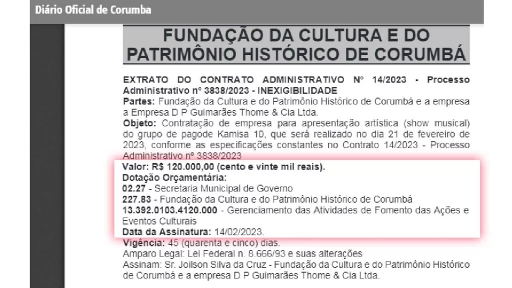 contrato prefeitura