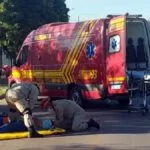 Equipe de Resgate atende vítima de acidente de moto no bairro Popular Nova