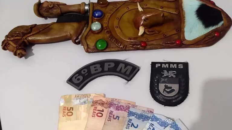 PM recupera facão artesanal furtado em loja de Corumbá