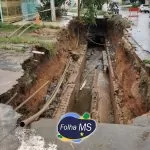 Galeria cede e interrompe abastecimento de água em parte de Corumbá