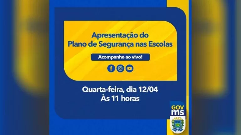 AO VIVO: Governo apresenta Plano de Segurança nas Escolas de MS