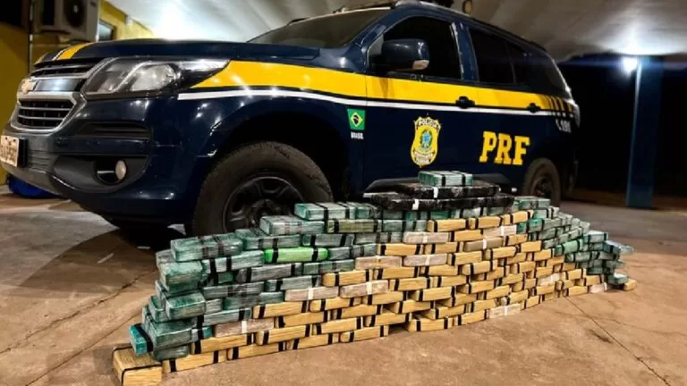 Polícia Rodoviária Federal apreende 124 kg de cocaína em caminhão