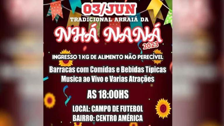 Arraiá da Nhá Naná vai animar Corumbá neste sábado com música, quadrilha e solidariedade