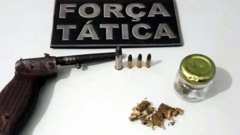 Indivíduo é detido por porte ilegal de arma de fogo e posse de drogas em Corumbá