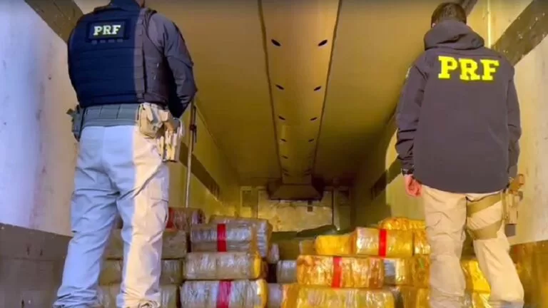 Motorista é flagrado com quase 15 toneladas de maconha dentro de caminhão em MS