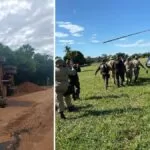 Motorista é resgatado de aeronave após caminhão tombar na Estrada Parque