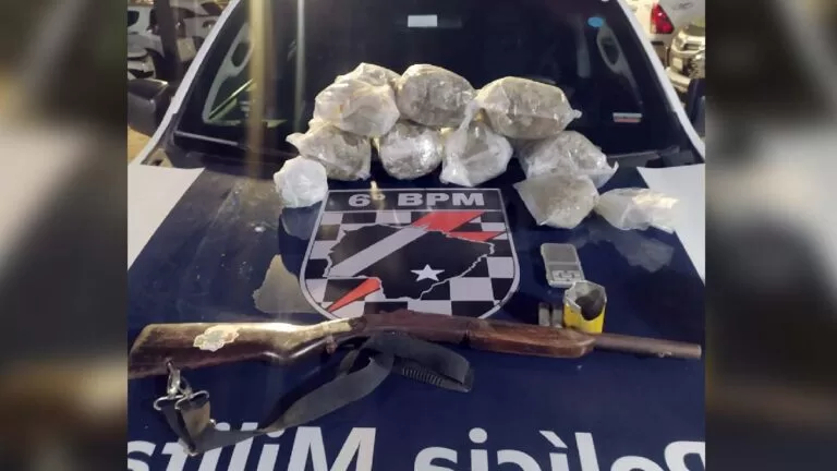 Força Tática apreende quase 4 kg de maconha e arma de fogo na parte alta de Corumbá