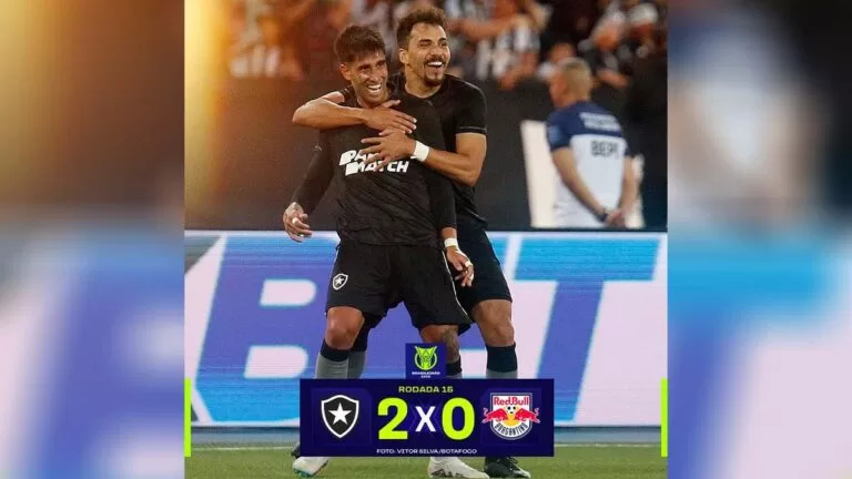 Botafogo vence Bragantino e dispara na liderança do Brasileirão