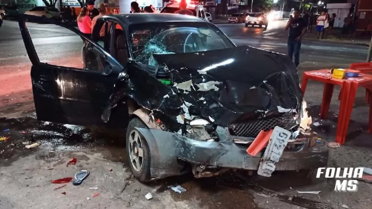 Motorista embriagado que provocou acidente com cinco feridos em Corumbá é preso pela PM