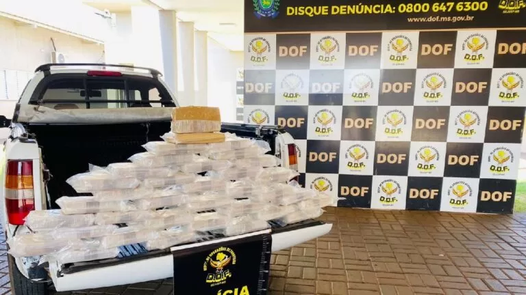 DOF apreende mais de 2,8 milhões em cocaína em abordagem na MS-386
