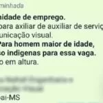 Empresário que exclui indígenas para vaga de emprego é denunciado por racismo em MS