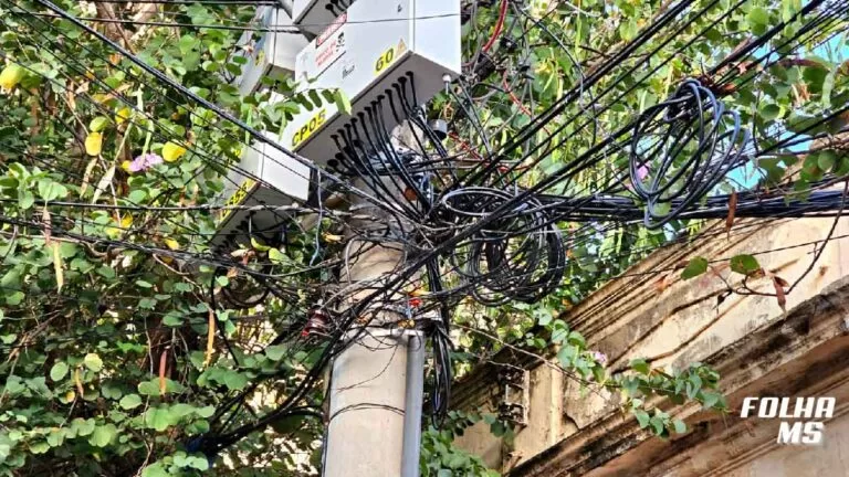 Vereador cobra fiscalização para acabar com emaranhados de fios nos postes da cidade
