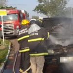 Incêndio em veículo mobiliza equipes do Corpo de Bombeiros de Corumbá