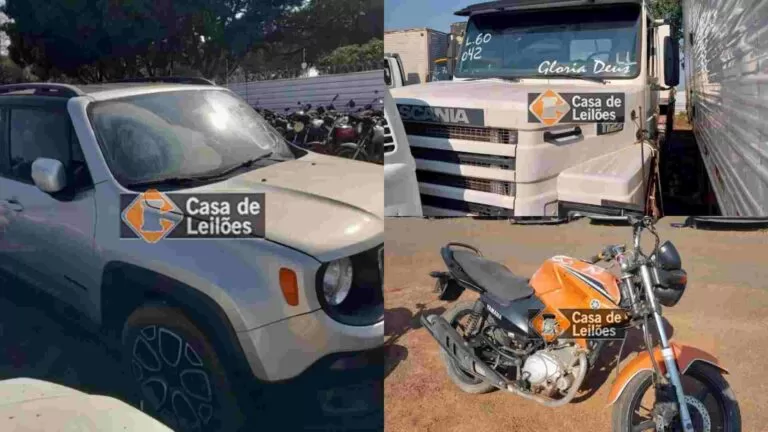 Leilão de veículos do TJ-MS tem carros, motos e caminhões com lances a partir de R$ 1 mil