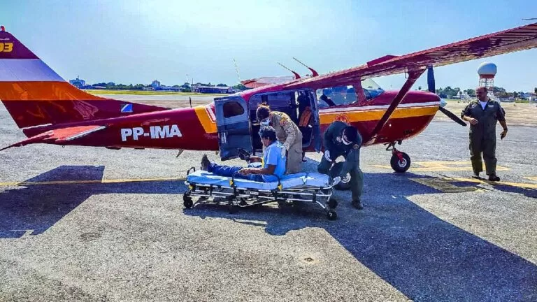 Idoso com insuficiência respiratória é resgatado pelos bombeiros em aldeia no Pantanal