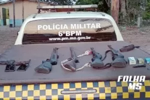 Leia mais sobre o artigo Polícia apreende seis armas de fogo e munições com trio na área rural de Corumbá