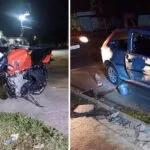 Colisão entre carro e moto deixa três feridos em Corumbá