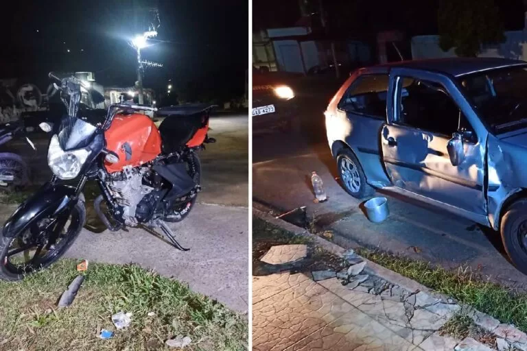 Colisão entre carro e moto deixa três feridos em Corumbá