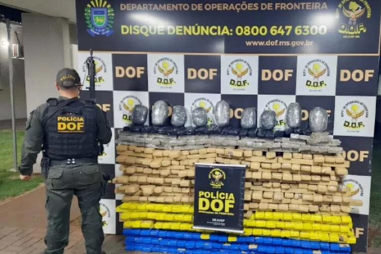 Quase meia tonelada de drogas é apreendida pelo DOF em Dourados