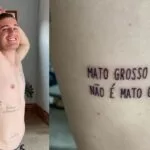 Australiano se mete em treta entre estados e viraliza com tatuagem de frase polêmica