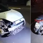 Bombeiros atendem vítima de colisão entre carro e moto