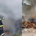 Incêndio em materiais recicláveis é controlado pelo Corpo de Bombeiros no centro de Corumbá