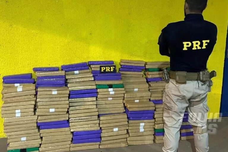 PRF apreende meia tonelada de maconha e recupera carro furtado em Coxim