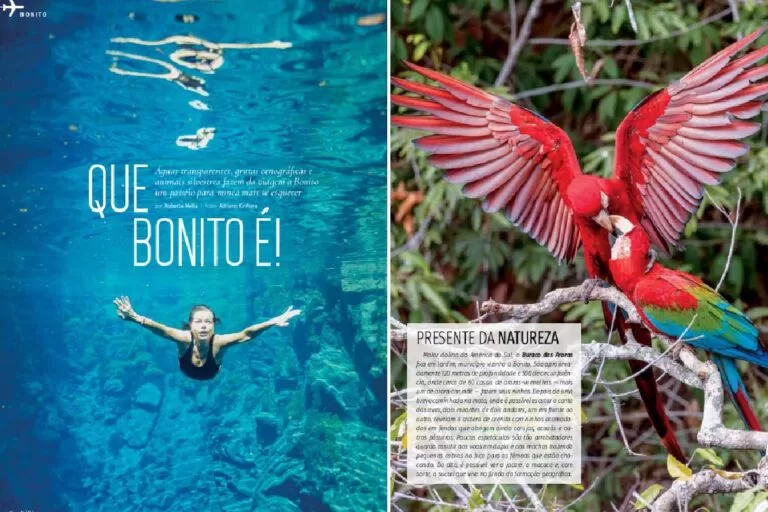 Bonito é destaque na edição de outubro da revista de bordo da Azul