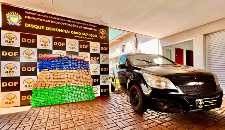 Quase meia tonelada de maconha é interceptada pelo DOF em MS