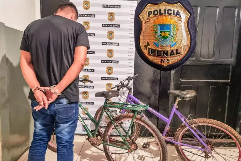 Polícias Civil e Penal prendem homem que furtou bicicletas em Ladário