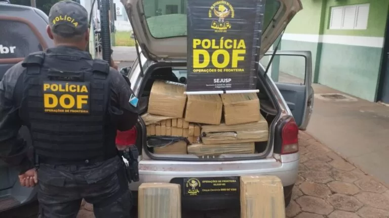 Veículo carregado de maconha é apreendido pelo DOF na região de Iguatemi