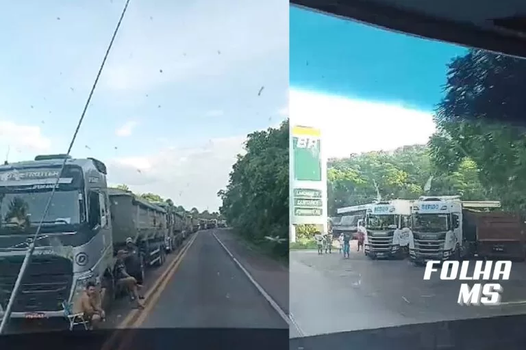 Fiscalização da PRF próximo à ponte sobre o Rio Paraguai expõe trânsito intenso de carretas na BR-262