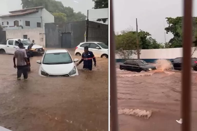 Chuva volta a causar transtorno e inunda casas e comércios em Corumbá | vídeo