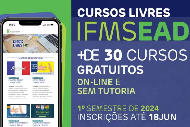 Cursos Livres IFMS 2024: Inscrições abertas com mais de 30 opções