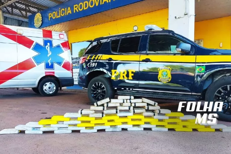 Motorista de ambulância é preso pela PRF com 62 Kg de cocaína na BR-262