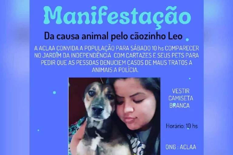 Após ser espancado até a morte, cãozinho “Léo” motiva manifestação contra maus-tratos em Corumbá