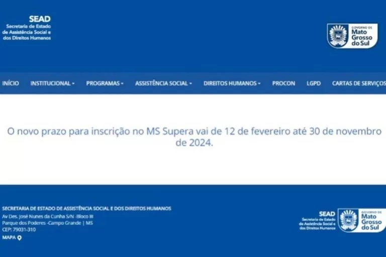Após instabilidade em site, “MS Supera” prorroga prazo de inscrições