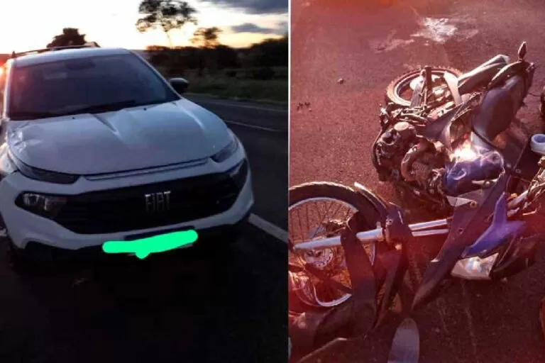 Homem morre em colisão entre moto e caminhonete na BR-262