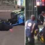 Vídeo: Casal é arremessado em colisão entre motos na parte alta de Corumbá