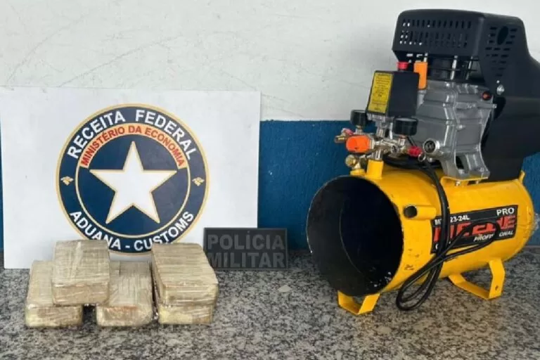 Inspeção da Receita Federal volta a encontrar droga escondida em compressor de ar