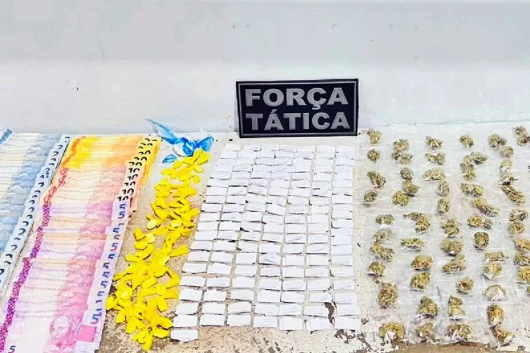 Força Tática prende homem por tráfico de drogas no Centro América